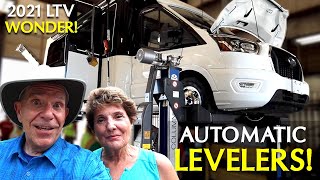 Installing Automatic Levelers on our LTV Wonder  Ford Transit RV Chassis [upl. by Warde]