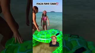 PENGEN PUNYA TEMAN⁉️ family beach vacation summer travel comedy couple music funny [upl. by Lyrem142]