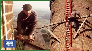 1982 FRED DIBNAH shows HOW to erect a CHIMNEY SCAFFOLD at 200 feet  Fred  1980s  BBC Archive [upl. by Nileuqcaj485]