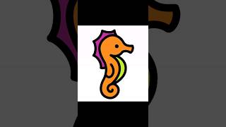 seahorse drawing easy art colour shorts [upl. by Quitt]