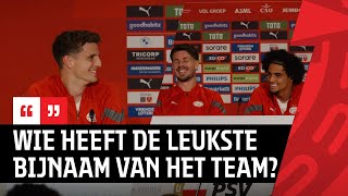 FC PSV Persconferentie 🎙  Een vragenvuur aan Marco van Ginkel Guus Til en KiJana Hoever 🤣 [upl. by Marozas]