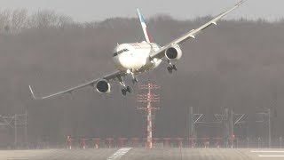 UNBELIEVABLE CROSSWIND LANDINGS during a STORM with 20 ABORTED LANDINGS  GO AROUND [upl. by Small615]