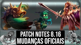 🔴 PATCH 816 OFICIAL  FIM DO AATROX BUFFS EM MUITOS TANQUES NERFS PARA FIZZZOERAKAN E [upl. by Ilojne]