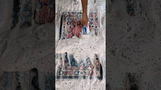 Satisfying ASMR  Smoke Damaged  Muddy Discarded Rug Restorationsatisfying rug shorts [upl. by Bodrogi]