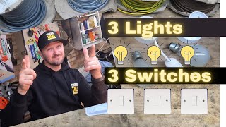 How to Wire 3 Lights to 3 Switches  The Ultimate 1Way Guide [upl. by Mcnally]