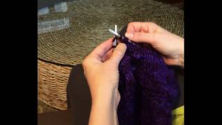 Knitting a four stitch K1P1K1P1 bobble intheround [upl. by Levy]