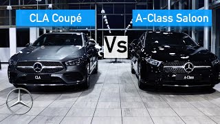 Mercedes CLA Coupé vs A Class Saloon  In depth Comparison [upl. by Denbrook]