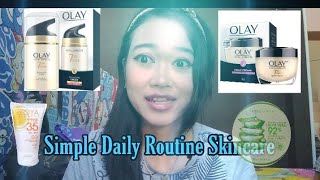 MY SIMPLE ROUTINE SKINCARE  Ft Olay Total Effect 7 in 1 [upl. by Atinwahs]