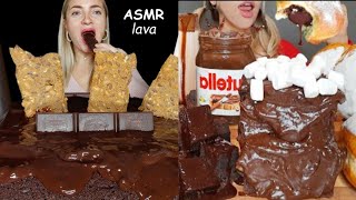 SATISFYING NUTELLA LAVA CAKE NUTELLA BROWNIE MUKBANG [upl. by Rickey]