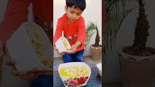 Fruit Custard Trifle Recipe By 4 year Old Little Chef Wali  Super Creamy iftar Special Custard [upl. by Muryh]