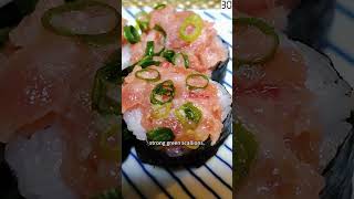 Negitoro Sushi  鮪魚肚壽司 sushi consists of minced tuna green onions over rice [upl. by Ripleigh]