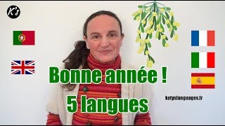 Vœux de bonne année en 5 langues  Français  Espagnol  Anglais  Portugais  Italien [upl. by Lelia]