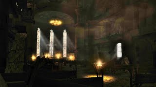 Abandoned Gothic Cathedral Halloween Ambience  Thunder Rain Night ASMR Dark Fantasy  3 Hrs 4k [upl. by Gareri]