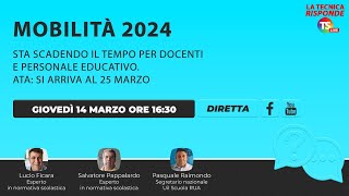 Mobilità 2024 sta scadendo il tempo per docenti e personale educativo Ata si arriva al 25 marzo [upl. by Marlena]