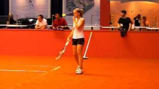 Agnes Szavay Training with Olga Govortsova  Porsche Tennis Grand Prix 2010 Stuttgart Pt 3 [upl. by Shiff308]