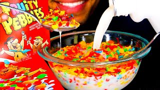 ASMR FRUITY PEBBLES CEREAL COLORS EATING MOUTH SOUNDS NO TALKING CANDY [upl. by Lord514]