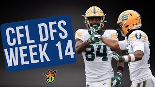 CFL DFS Week 14 Picks  DraftKings [upl. by Aidualk]