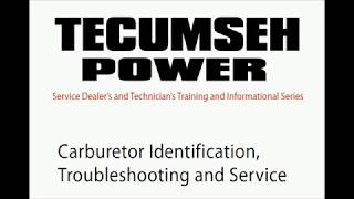 Tecumseh Carburetor Repair Manual and Identification Guide [upl. by Narah]