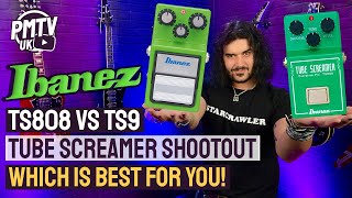 Ibanez TS9 vs TS808 Tube Screamer Shootout  The Differences Between These 2 ICONIC Overdrives [upl. by Korey]