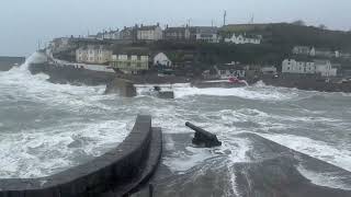 Breathtaking video captures storm Kathleens fury Porthleven battling massive waves [upl. by Goldfinch]