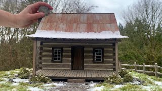 Build an ULTRAREALISTIC Old Winter Log Cabin DIORAMA with Snow  Miniature Model Scenery [upl. by Alexandre]