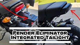 Honda GROM  TST Industries Fender Eliminator  Integrated Tail Light [upl. by Clovah]