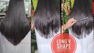 long v shape haircut  how to cut v shape haircut  long layerhaircut layer cut  u shape haircut [upl. by Eladal]