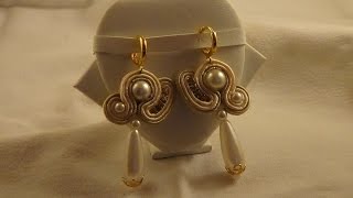 tutorial soutache orecchino con catena strass [upl. by Notlit49]