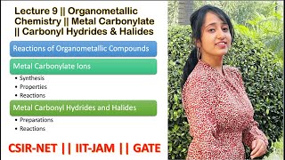 Organometallic Chemistry  Metal Carbonylate  Carbonyl Hydrides amp Halides  CSIRNET [upl. by Eixirt]