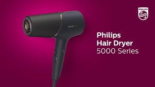 BHD53820 5000 Series Hair Dryer Fast drying with no heat damage and ThermoShield technology [upl. by Innep]