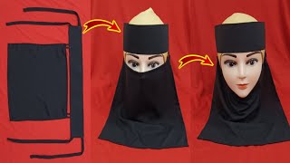 Canvas Forehead Nosepiece Cutting and stitching Single Layer Nosepiece DIY full coverage Niqab DIY [upl. by Omsoc]