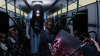 Horror Game Where A Woman Never Stops Following You it follows  CROWDED FOLLOWED All 3 Endings [upl. by Ronoc]