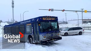 Alberta clipper storm system dumps a foot of snow onto Edmonton [upl. by Kcirddahc673]