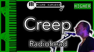 Creep HIGHER 3  Radiohead  Piano Karaoke Instrumental [upl. by Indihar]