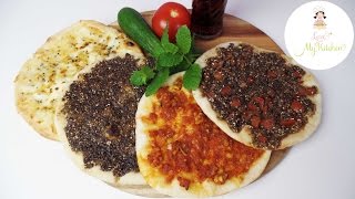 Rezept  Manaisch  kleine arabische Minipizzen  Manakish  مناقيش  Manaeesh [upl. by Einnus]