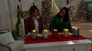 3Wick Illuminated 7quot Crackle Glass Candle by Valerie on QVC [upl. by Eedahs905]