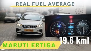 Maruti Ertiga Smart Hybrid  Real time fuel mileage test  Ertiga milage on highway [upl. by Eldrid]