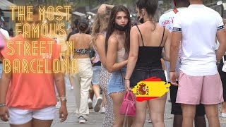 FAMOUS LAS RAMBLAS STREET  BARCELONA SPAIN  TOURISM continues  4K [upl. by Asim]