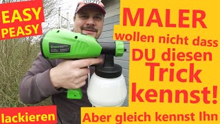 Sensationeller Trick DIY Gartenhaus günstig renovieren Ginour FarbSpritzpistole Test Lackpistole [upl. by Ahsayn]