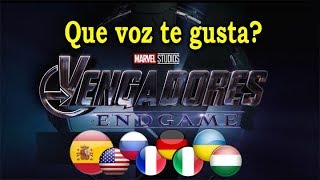 VENGADORES Endgame Comparacion de voz  8 idiomas diferentes [upl. by Elfie242]