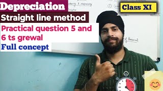 depreciation class 11 question 5 and 6 ts grewal  Machinery account  SLM methods  Ts grewal [upl. by Siroved552]