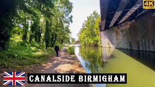 Nature Walk Canalside Birmingham 4k  Virtual Tour England UK  Stroll And Trek [upl. by Aicemat]