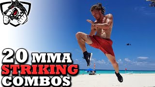 20 Unique MMA Striking Combos Muay Thai Taekwondo Boxing [upl. by Ariel]