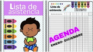 AGENDA DE LISTA DE ASISTENCIA ESCOLAR 20242025 INICIAL PRIMARIA Y SECUNDARIA EDITABLE PDF [upl. by Airretnahs]