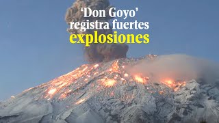 Despierta el volcán Popocatépetl y registra impresionantes explosiones [upl. by Nocaed]