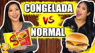 COMIDA CONGELADA VS NORMAL  Desafio  Blog das irmãs [upl. by Ytok]