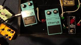 Vintage BOSS CE2 black label with Keeley HIFI mod vs green label CE2 [upl. by Nolla]