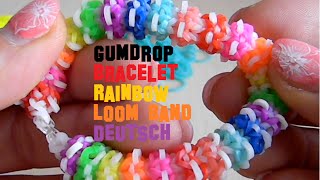 Gumdrop Bracelet Rainbow Loom Band Deutsch DIY [upl. by Westfahl773]