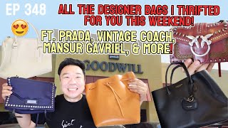 ALL THE DESIGNER BAGS I THRIFTED FOR YOU FT PRADA VINTAGE COACH MANSUR GAVRIEL amp MORE [upl. by Schulz]