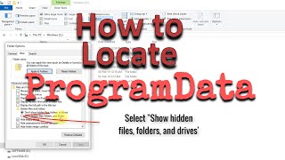 Locating ProgramData folder in CDrive Windows 10 [upl. by Hoenack]